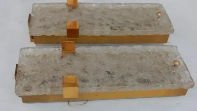 Serge Mouille 1963 Pair Dallux Sconces Attributed to Serge Mouille Brass Glass St Gobain