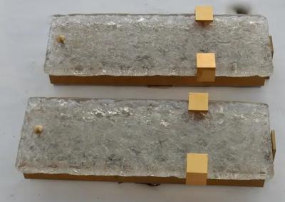 Serge Mouille 1963 Pair Dallux Sconces Attributed to Serge Mouille Brass Glass St Gobain