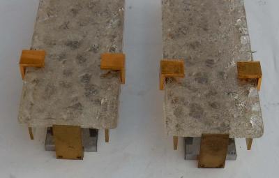 Serge Mouille 1963 Series 4 Dallux Sconces Attributed to Serge Mouille Brass Glass St Gobain