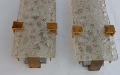 Serge Mouille 1963 Series 4 Dallux Sconces Attributed to Serge Mouille Brass Glass St Gobain