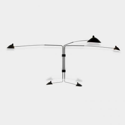 Serge Mouille 5 Rotating Arm Sconce by Serge Mouille