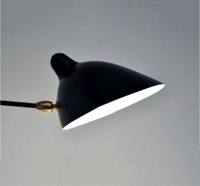 Serge Mouille Black or White Rotating Sconce with 2 Arms by Serge Mouille