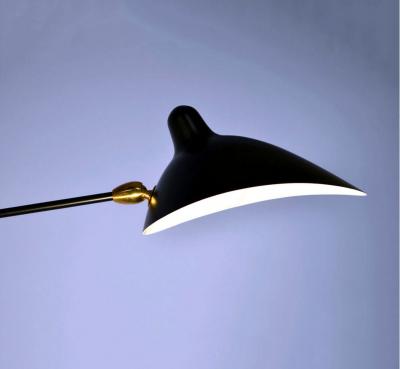 Serge Mouille Black or White Rotating Sconce with 2 Arms by Serge Mouille