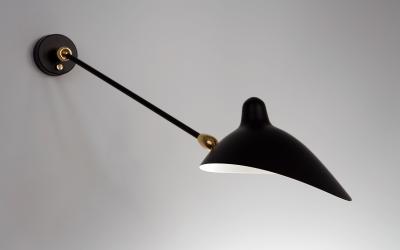 Serge Mouille Black or White Sconce with 1 Arm by Serge Mouille