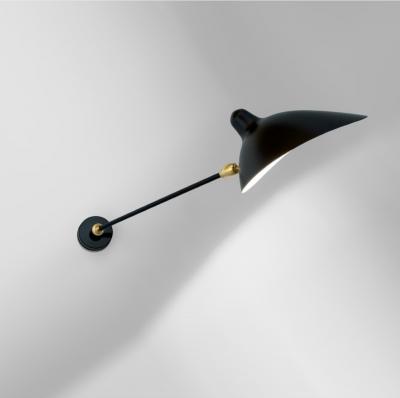 Serge Mouille Black or White Sconce with 1 Arm by Serge Mouille