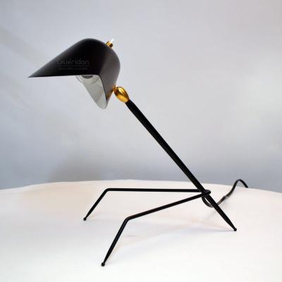 Serge Mouille Black or White Tripod Desk Lamp by Serge Mouille