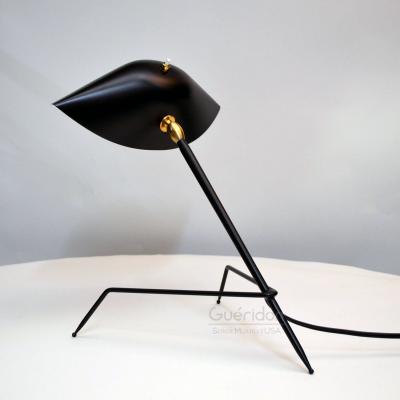 Serge Mouille Black or White Tripod Desk Lamp by Serge Mouille