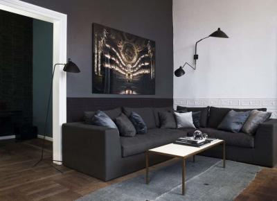 Serge Mouille Large Serge Mouille 2 Arm Wall Lamp with Straight and Curved Rotating Arms