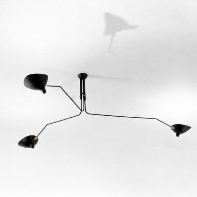 Serge Mouille Serge Mouille 3 Rotating Arm Ceiling Lamp