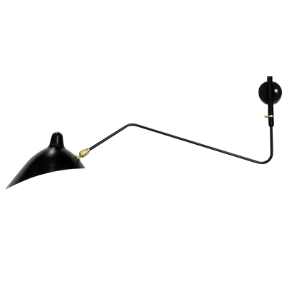 Serge Mouille Serge Mouille Black or White 1 Curved Rotating Arm Sconce