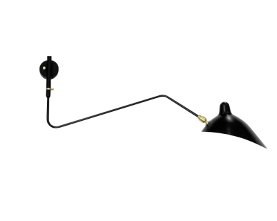 Serge Mouille Serge Mouille Black or White 1 Curved Rotating Arm Sconce