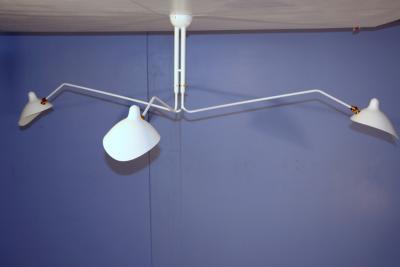 Serge Mouille Serge Mouille Black or White 3 Arm Ceiling Lamp