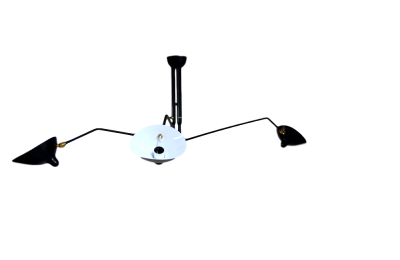 Serge Mouille Serge Mouille Black or White 3 Arm Ceiling Lamp