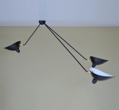 Serge Mouille Serge Mouille Black or White 3 Arm Spider Ceiling Lamp