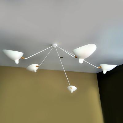 Serge Mouille Serge Mouille Black or White 5 Arm Spider Ceiling Lamp