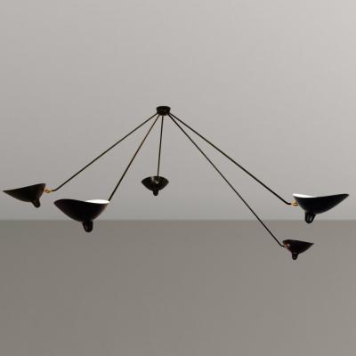 Serge Mouille Serge Mouille Black or White 5 Arm Spider Ceiling Lamp
