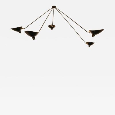 Serge Mouille Serge Mouille Black or White 5 Arm Spider Ceiling Lamp
