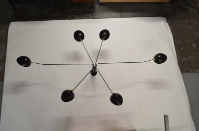 Serge Mouille Serge Mouille Black or White 6 Arm Ceiling Lamp