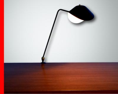 Serge Mouille Serge Mouille Black or White Agrafee Desk Lamp