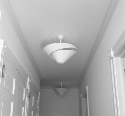 Serge Mouille Serge Mouille Black or White Medium Snail Ceiling Lamp