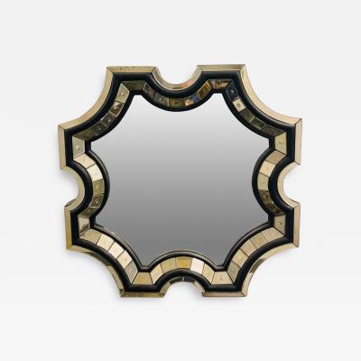 Serge Roche 2 French Midcentury Style Venetian Octagonal Mirrors in Style of Serge Roche