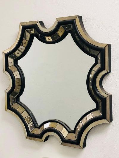 Serge Roche 2 French Midcentury Style Venetian Octagonal Mirrors in Style of Serge Roche
