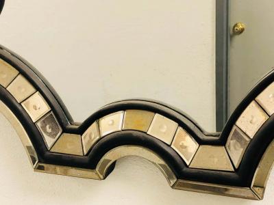 Serge Roche 2 French Midcentury Style Venetian Octagonal Mirrors in Style of Serge Roche