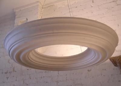Serge Roche 2 Large French Modern Neoclassical Plaster Chandeliers in style of Serge Roche