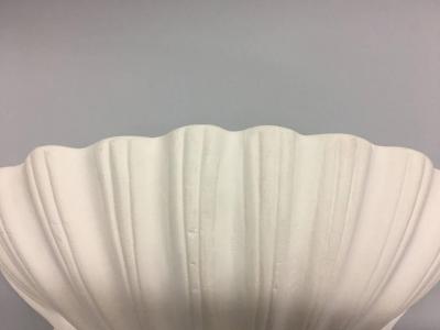 Serge Roche 2 Pairs Mid Century Modern Plaster Shell Wall Sconces Attributed to Serge Roche