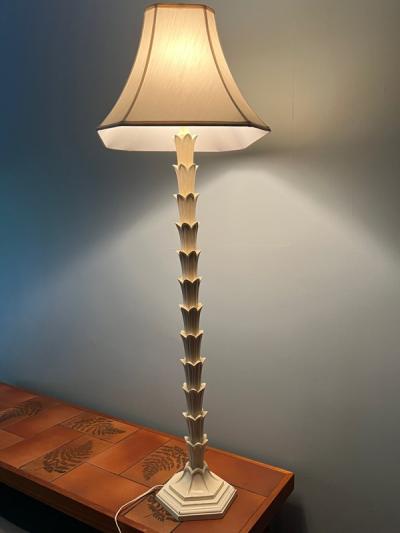 Serge Roche EXCEPTIONAL WHITE PALM FROND SERGE ROCHE STYLE FLOOR LAMP