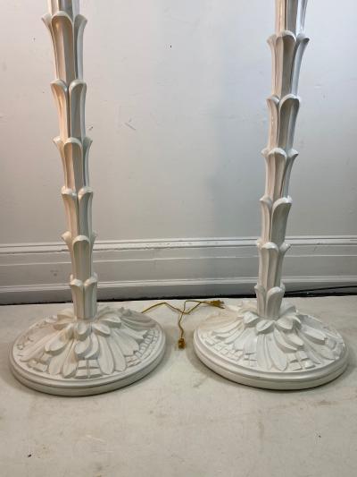 Serge Roche Exceptional Pair of Carved Wood Floor Lamps in the Manner of Serge Roche