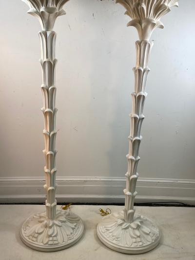 Serge Roche Exceptional Pair of Carved Wood Floor Lamps in the Manner of Serge Roche