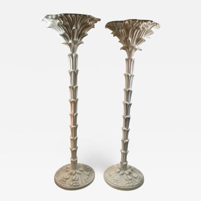 Serge Roche Exceptional Pair of Carved Wood Floor Lamps in the Manner of Serge Roche