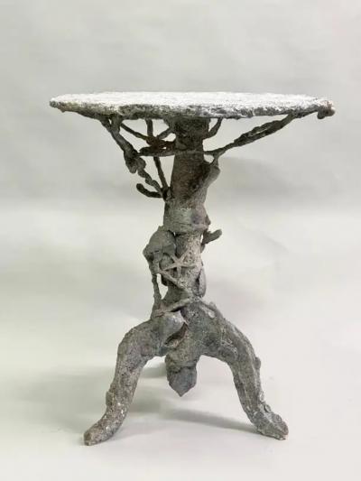 Serge Roche French Encrusted Shell Grotto Side Table by Serge Roche for Maison Jansen 1940