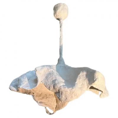 Serge Roche French Organic Modern Plaster Chandelier