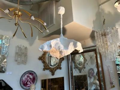 Serge Roche French Organic Modern Plaster Chandelier