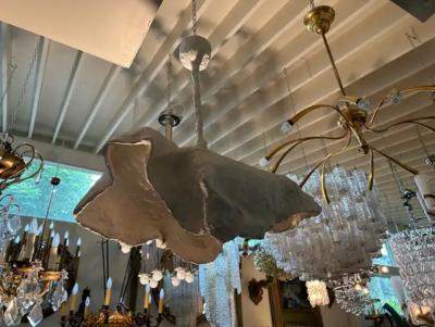 Serge Roche French Organic Modern Plaster Chandelier