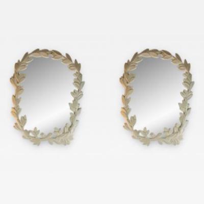 Serge Roche GORGEOUS PAIR OF WHITE PLASTER MIRRORS IN THE MANNER OF SERGE ROCHE