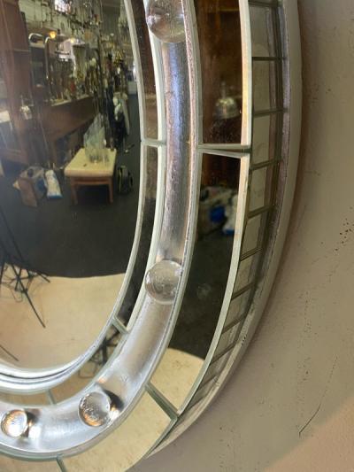 Serge Roche MAGNIFICIENT ROUND ART DECO CONVEX MIRROR IN THE MANNER OF SEGE ROCHE