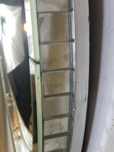 Serge Roche MAGNIFICIENT ROUND ART DECO CONVEX MIRROR IN THE MANNER OF SEGE ROCHE