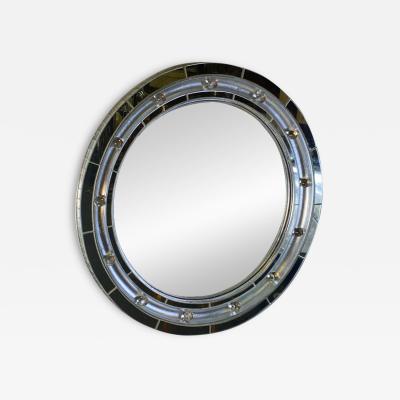Serge Roche MAGNIFICIENT ROUND ART DECO CONVEX MIRROR IN THE MANNER OF SEGE ROCHE