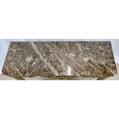 Serge Roche Mid Century Fleur de Lis Console Marble Serge Roche Style