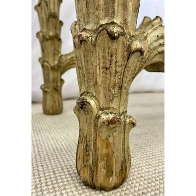 Serge Roche Mid Century Fleur de Lis Console Marble Serge Roche Style