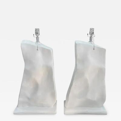 Serge Roche Pair Of French Modern Plaster Lamps