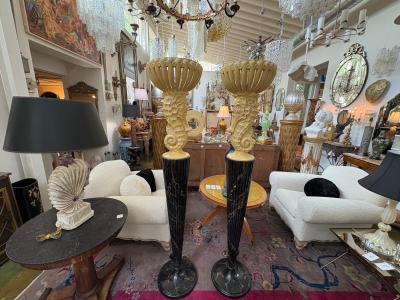 Serge Roche Pair Of French Serge Roche Attributed Seahorse Torchieres