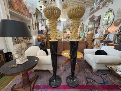Serge Roche Pair Of French Serge Roche Attributed Seahorse Torchieres