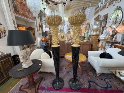 Serge Roche Pair Of French Serge Roche Attributed Seahorse Torchieres