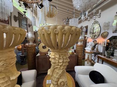 Serge Roche Pair Of French Serge Roche Attributed Seahorse Torchieres