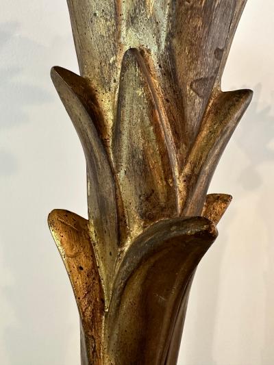 Serge Roche Patinated Resin Plaster Palm Torchieres in the Manner of Serge Roche Pair