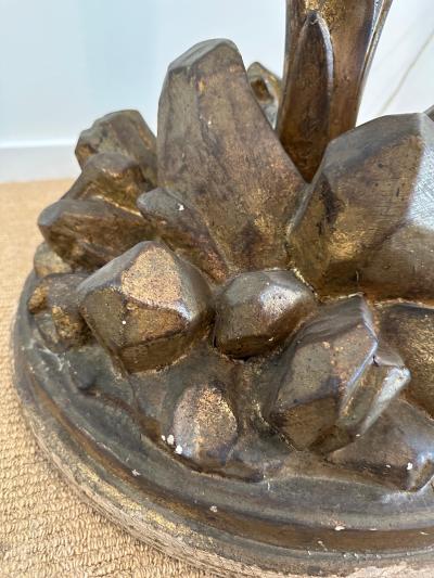 Serge Roche Patinated Resin Plaster Palm Torchieres in the Manner of Serge Roche Pair
